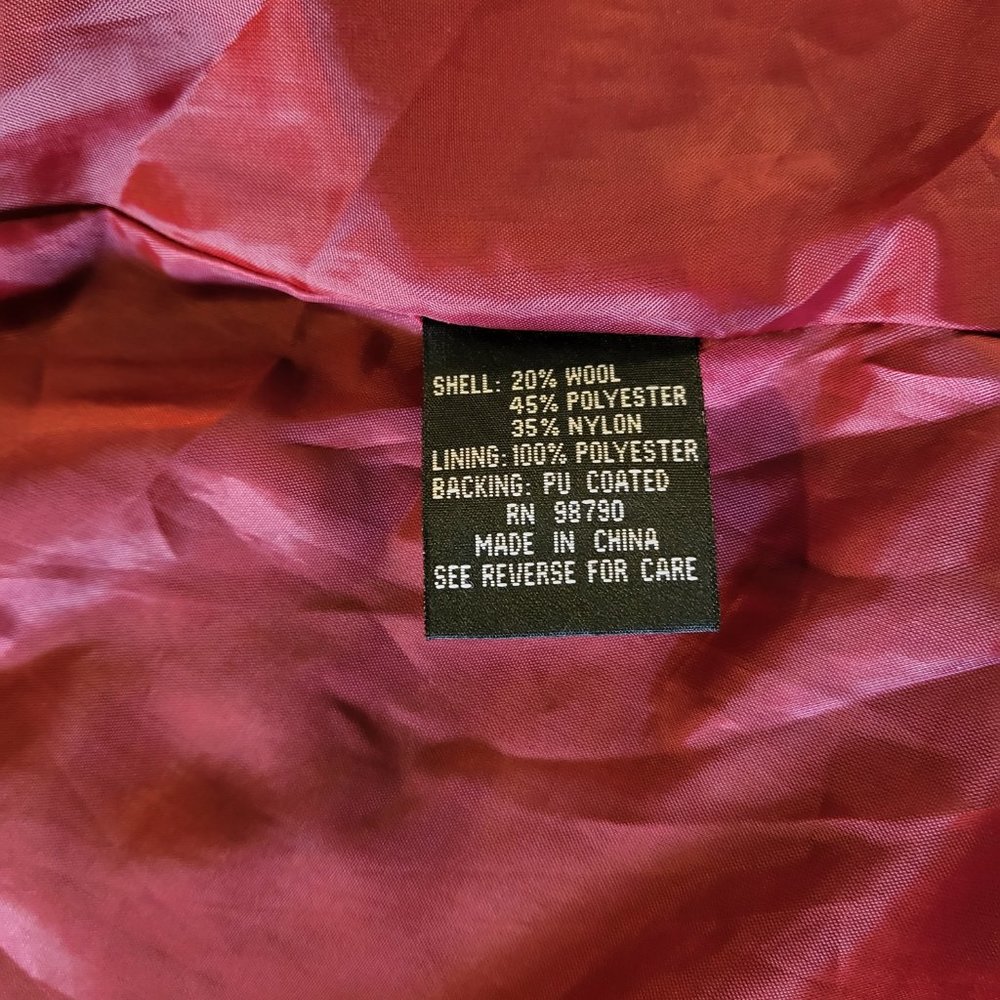 Oleg Cassini Vintage Style Oversize Women’s Coat Red & Black Plaid - Picture 5 of 6